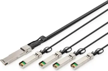 Kabllo rrjeti Digitus QSFP+ në 4x SFP+, 40G, 3m, e zezë