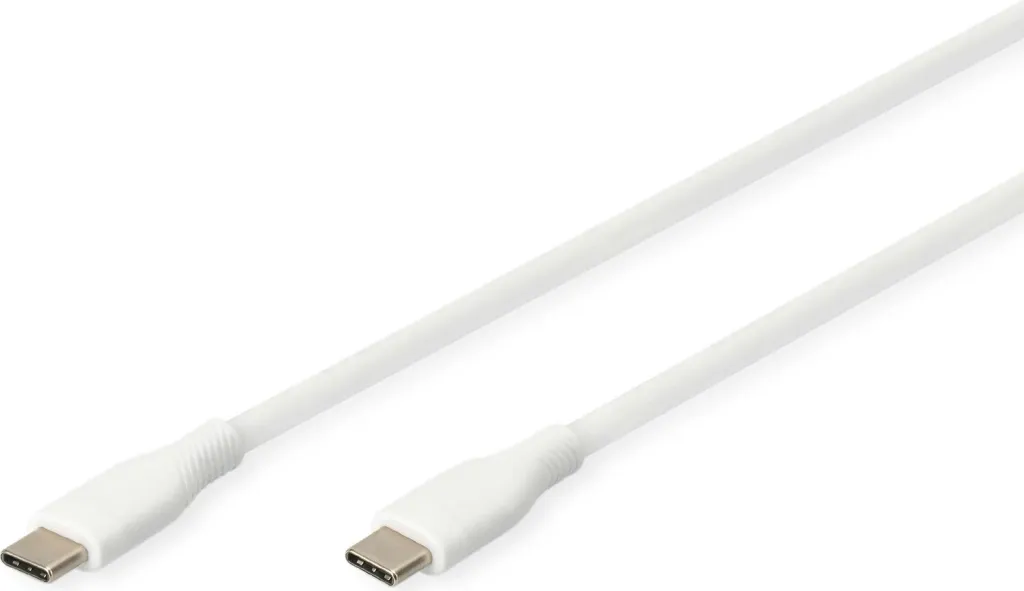 Kabllo Digitus USB-A & USB-C 2.0 (ST-ST) 0.5m, 60W, e bardhë - 1