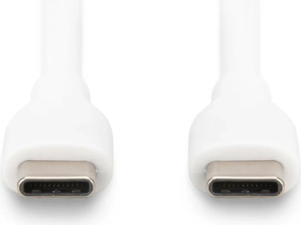 Kabllo Digitus USB-A & USB-C 2.0 (ST-ST) 0.5m, 60W, e bardhë - 5