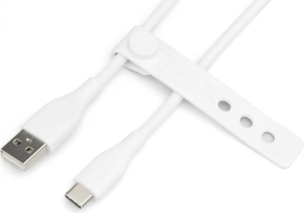 Kabllo Digitus USB-A & USB-C 2.0 (ST-ST) 1m, 60W, e bardhë - 3