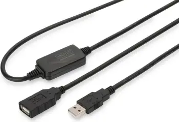 Kabllo zgjatuese USB 2.0 Digitus, 10m, e zezë