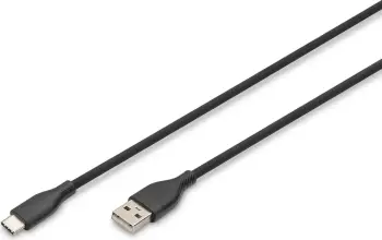 Kabllo Digitus USB-A & USB-C 2.0 (ST-ST) 2m, 60W, e zezë