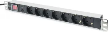 Shirit energjie rack Digitus DN-95403, 7x Schuko, 19", kabllo 2m