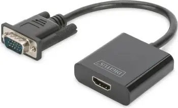 Adapter VGA në HDMI Digitus, 0.15m, i zi