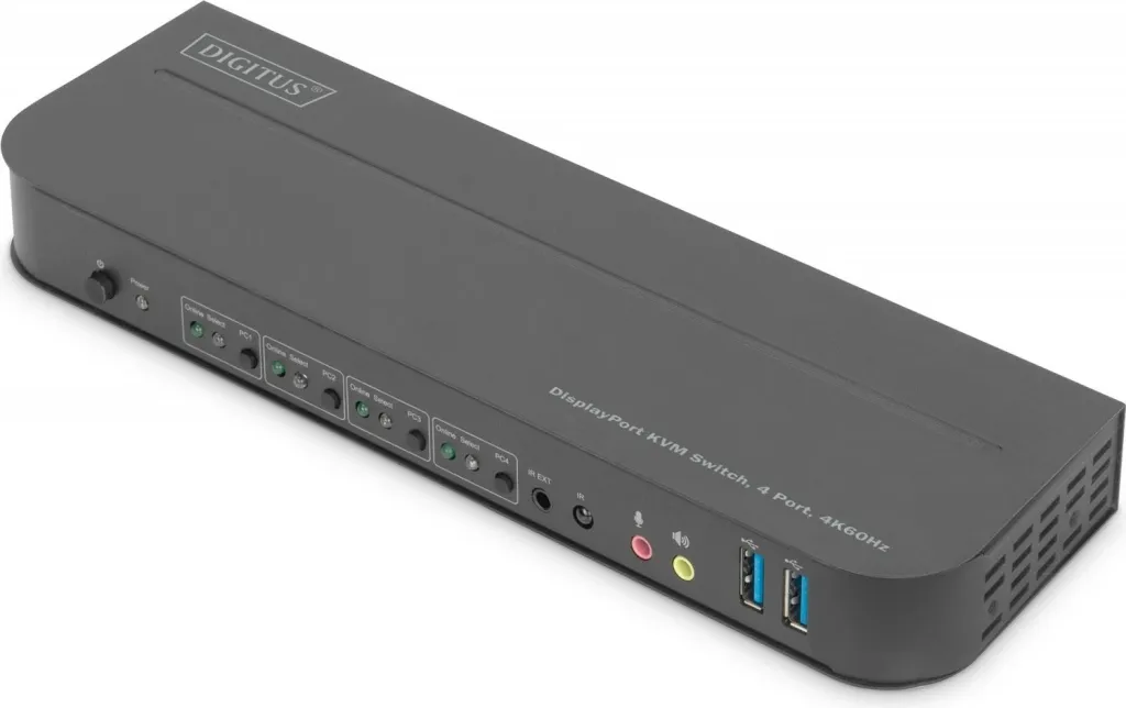 Switch KVM Digitus 4x1, DP dhe HDMI Out, USB 3.0, 4K 60Hz, i zi - 1