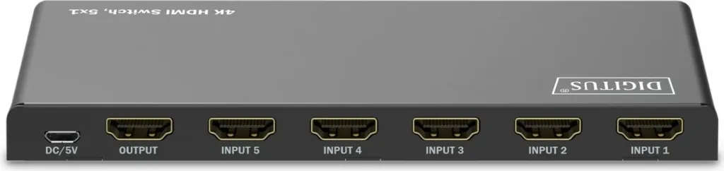 Switch HDMI Digitus 4K, 5x1, HDMI, Micro-USB, Metal, Zi - 3