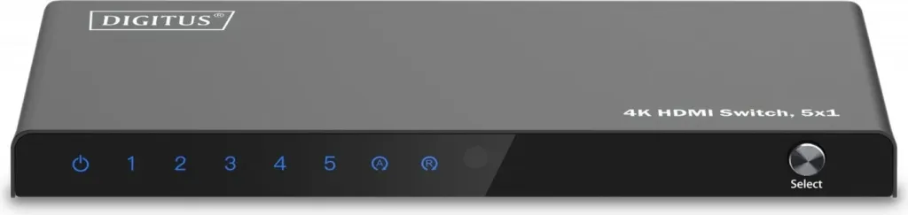 Switch HDMI Digitus 4K, 5x1, HDMI, Micro-USB, Metal, Zi - 4