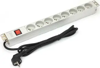 Kabllo vazhduese Digitus A‑19‑STRIP‑2‑IMP, 1,8 m, 8 hyrje Schuko, 16 A, e bardhë