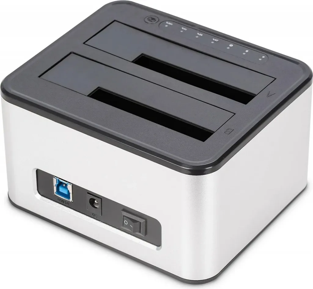 Docking station Digitus USB 2x 2.5/3.5 SATA, zi/bardhë - 3