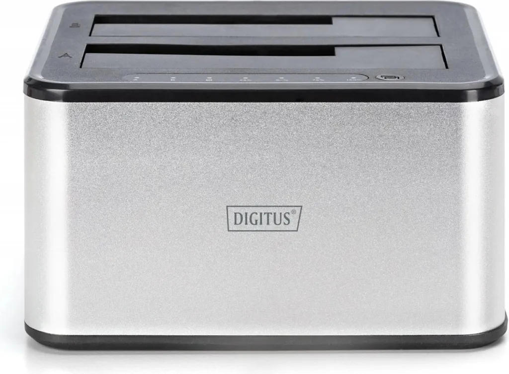 Docking station Digitus USB 2x 2.5/3.5 SATA, zi/bardhë - 5