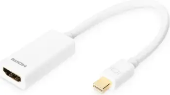 Përshtatës Digitus AV DisplayPort Mini - HDMI, 0.15m, i bardhë