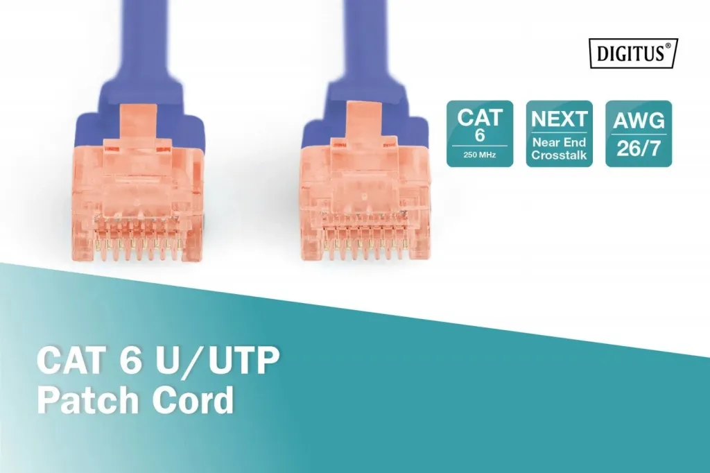 Kabllo për Rrjet / DIGITUS Cat6 Patch Cable / U/UTP / 2x RJ45 / 2.00m / LSZH / Polybag – Blu - 4