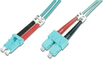 Kabllo patchcord Digitus, me fibër optike LC-SC, LWL, OM3, 3m