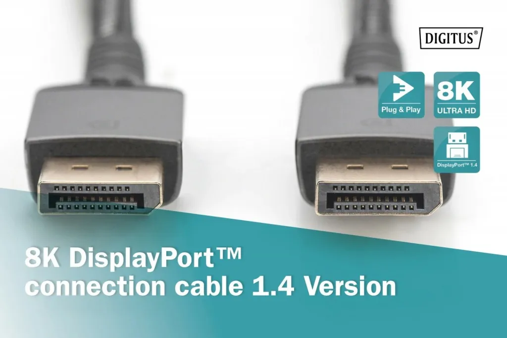 Kabllo DisplayPort Digitus DB-340201-020-S, 2m, 8K, i zi - 5
