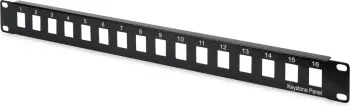 Panel patch modular Digitus 16-portë, SPCC, rack 1U, zi