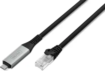 Kabllo rrjeti Digitus USB-C në RJ-45, Cat6a, 10m, e zezë