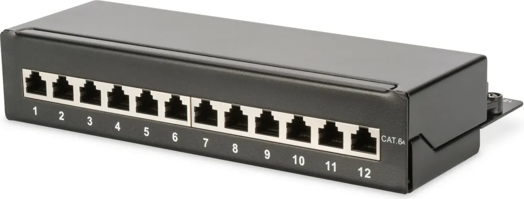 Patchpanel Digitus 12-portë Cat6A, i zi - 1