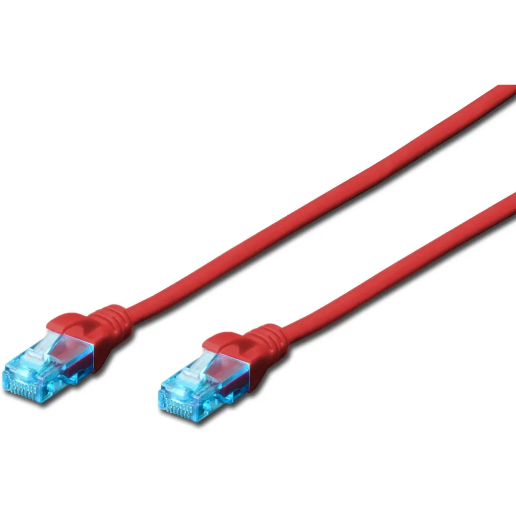 Kabllo rrjeti Digitus Cat5e 0.5m, RJ45, e kuqe - 1