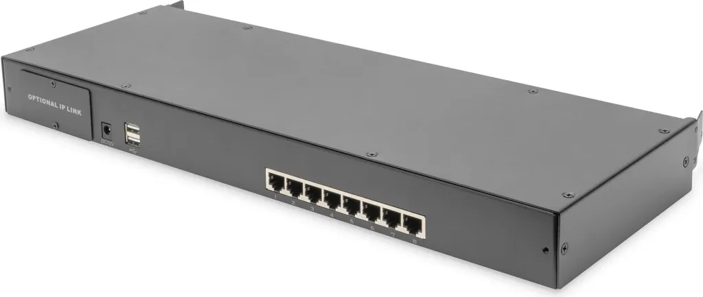 KVM switch Digitus modul 8-portësh Cat.5, i zi - 1