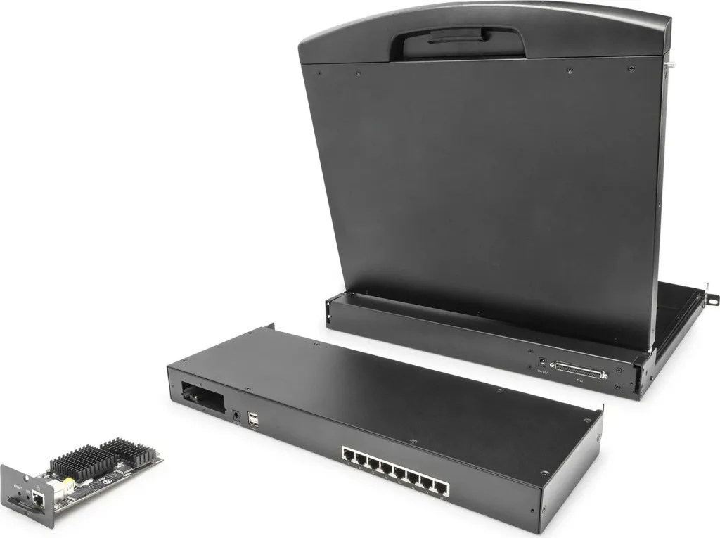 KVM switch Digitus modul 8-portësh Cat.5, i zi - 4