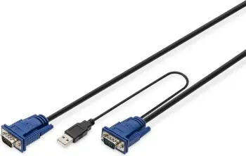 Kabllo KVM Digitus, 5 m, e zezë