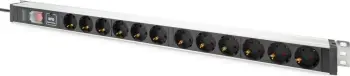 Prizë rack Digitus PDU 1U, 5x Schuko, 16A, alumini, mbrojtje nga mbingarkesa