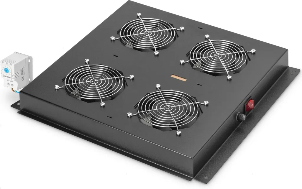 Njësi ventilimi Digitus për kasë rrjeti 19", 4 ventilatorë, e zezë - 1