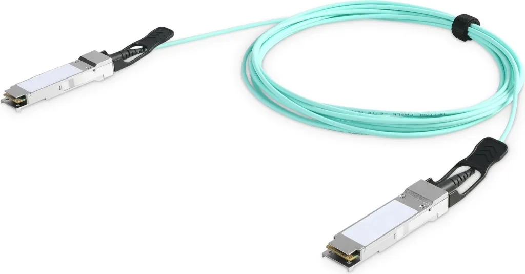 Kabllo Digitus QSFP+ 40G AOC 5.0m, turkuaz - 1