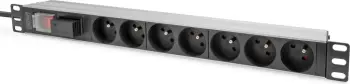 PDU Digitus 1U 7xCEE7/5, 230V/16A, e zezë