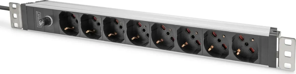 Prizë rack Digitus 8-portshe 1U, IEC C14, e zezë - 1