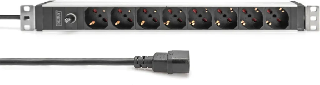 Prizë rack Digitus 8-portshe 1U, IEC C14, e zezë - 2