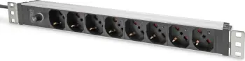 Prizë rack Digitus 8-portshe 1U, IEC C14, e zezë