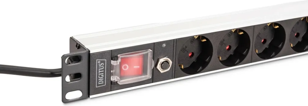 Prizë rack Digitus 8-porte 19 inch, 2m, alumini, e zezë - 4
