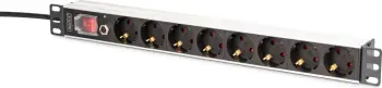 Prizë rack Digitus 8-porte 19 inch, 2m, alumini, e zezë