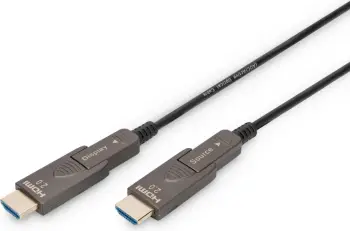 Kabllo HDMI AOC Hybrid Digitus 20m, 4K, HDMI Type D (Micro), 18 Gbit/s, e zezë