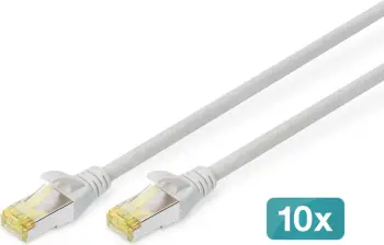 Kabllo rrjeti Digitus CAT 6A S FTP, paketim 10 copë, 0.25 m, gri