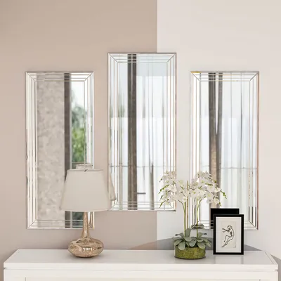 Set pasqyrash dekorative (3 copë), Hanah Home, Mini Neom, transparente - 2