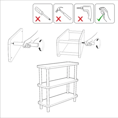 Raft librash Hanah Home, Step, ngjyrë e zezë dhe Atlantic Pine - 5