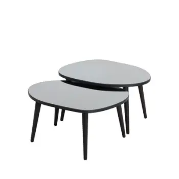 Tavolina të Mbivendosura (2 Copë) Gusto Set, zezë, fume