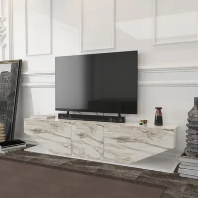 Komodinë për TV Inci, mermer i bardhë - 4