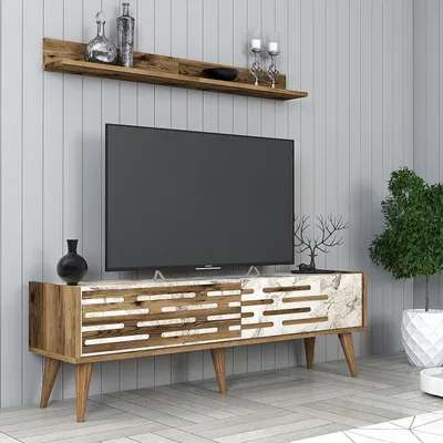 Njësi TV Valensiya 140, arrë, mermer i bardhë - 3