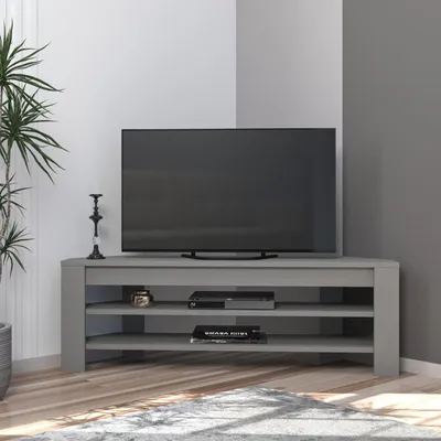 Komodinë për TV Corner, gri - 2