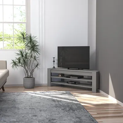 Komodinë për TV Corner, gri - 3