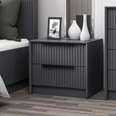 Komodinë Anës Krevati Kale Luxe Soft, antracit - 2