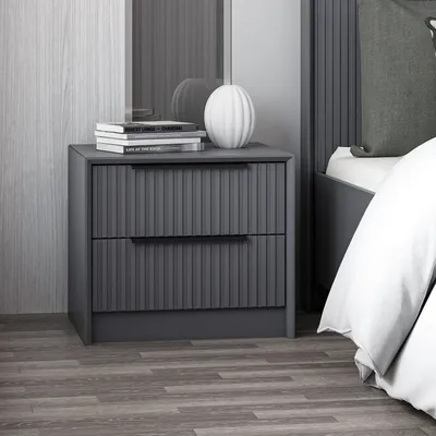 Komodinë Anës Krevati Kale Luxe Soft, antracit - 3