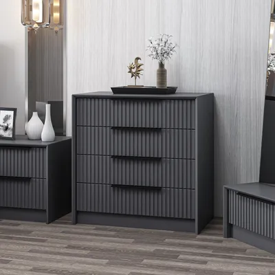 Komodinë me Sirtarë Kale Luxe, antracit - 2