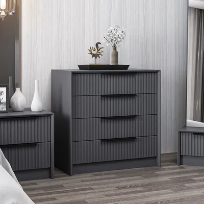 Komodinë me Sirtarë Kale Luxe, antracit - 3