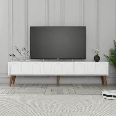 Komodë TV Hanah Home, Lyon 44, e bardhë dhe arre - 2