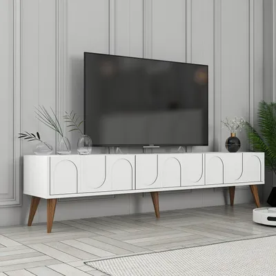 Komodë TV Hanah Home, Lyon 44, e bardhë dhe arre - 4