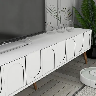 Komodë TV Hanah Home, Lyon 44, e bardhë dhe arre - 5